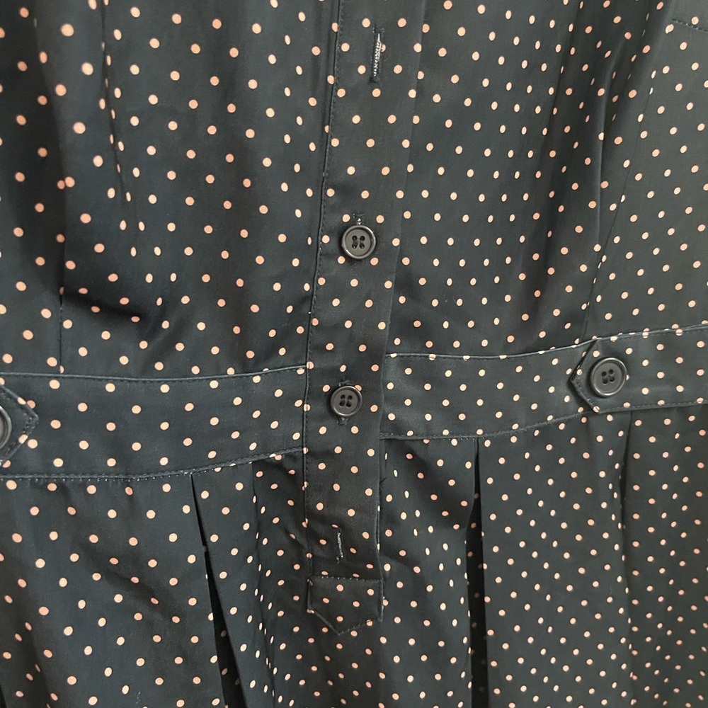 Eloquii Navy Polka Dot Long Sleeve Dress Tie Accents Classy Size 16 - Picture 5 of 15